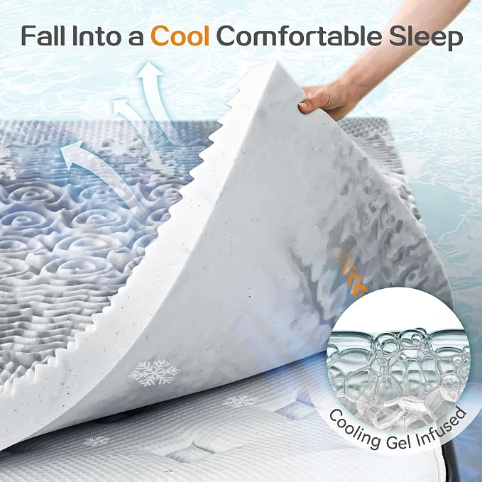 SINWEEK 1.5 Inch Mattress Topper 5-Zone Memory Foam Mattress Topper Pressure - Image 5