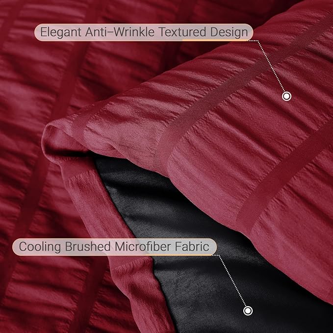 MUXHOMO 7 Pieces Full Comforter Set, Seersucker Bed in a Bag Full Size - Image 6