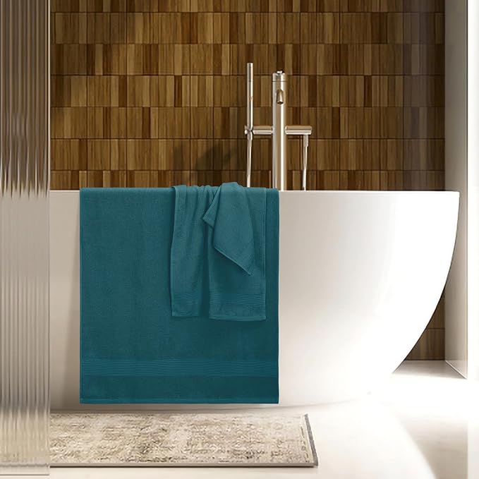 Belizzi Home 8 Piece Towel Set 100% Ring Spun Cotton, 2 Bath Towels 27x54 - Image 5