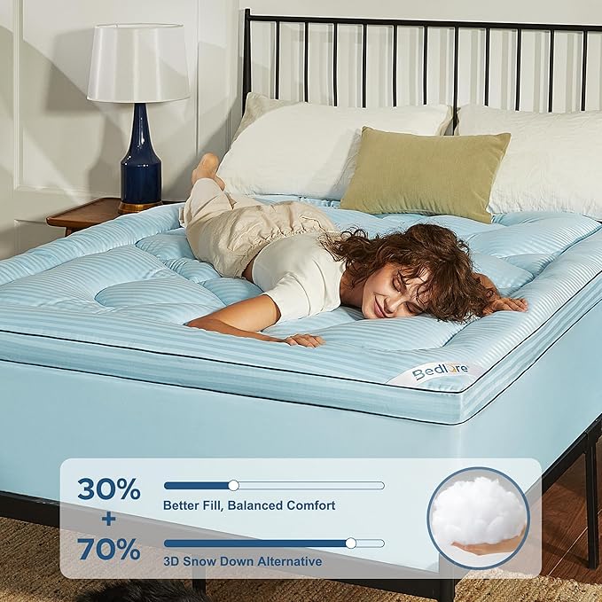 BEDLORE California King Mattress Topper, Thick Pillow Top Pad - Image 2