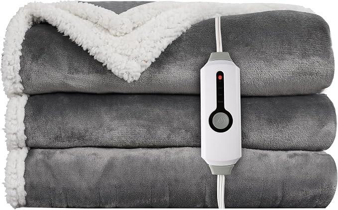 LaffyLo Heated Throw Blanket 50 x 60, Fast Heating Electric Blanket, Dual-Sided - Image 7
