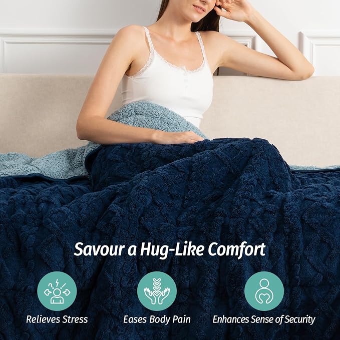 Wemore Weighted Blanket for Adults Twin Size 20 lbs, Dual Sided Soft Fuzzy - Image 4