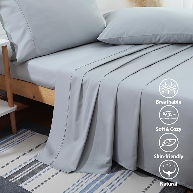 Flat Sheet Only 2 Pack, Twin Size 400 Thread Count 100% Egyptian Cotton Flat - Image 3