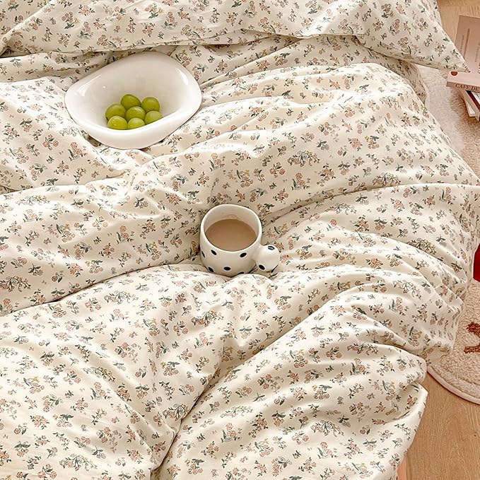 mixinni Boho Floral Girls Duvet Cover Set Twin XL Size Soft Cotton Comforter - Image 5