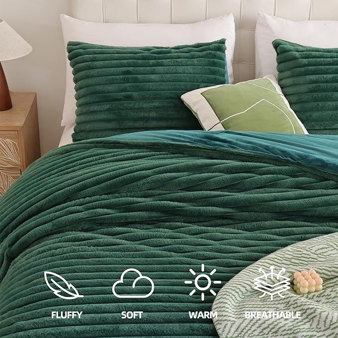 Smoofy Fluffy King Size Comforter Set 3 Pieces - Image 2