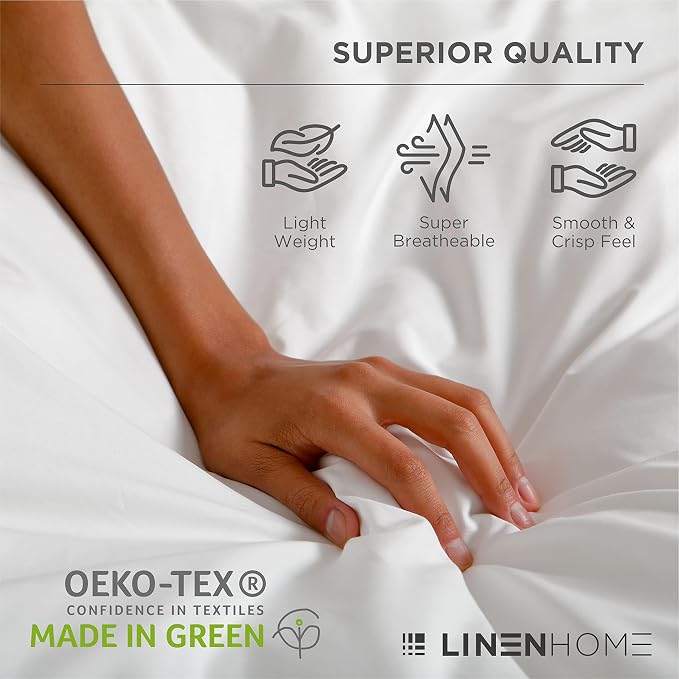 Linen Home 100% Cotton Percale Sheets California King Size, Tera Clay, Deep - Image 7