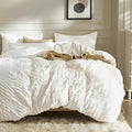 JELLYMONI White Duvet Cover King Size, Soft Breathable Seersucker Duvet Cover by JELLYMONI