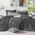 Monbix Full Size Comforter Set, Dark Grey Bedding Comforter by Monbix