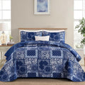 Cottolester Queen Quilt Set 3 Pieces, Boho Farmhouse Bedspread Soft Microfiber by Cottolester
