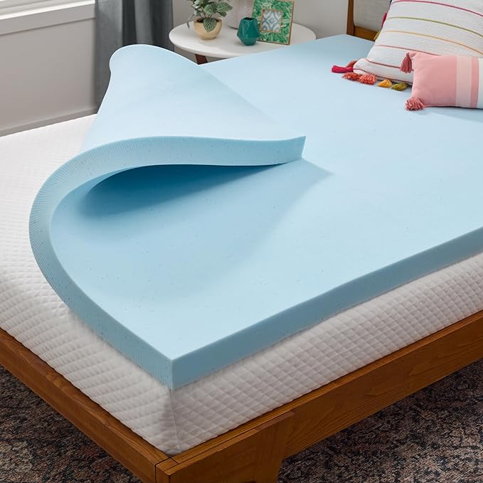 Linenspa Memory Foam Mattress Topper, Short Queen Size by Linenspa