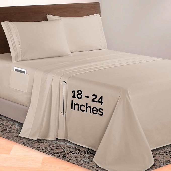 Elegant Comfort Luxurious 1500 Premium Hotel Quality Microfiber 4-Piece Sheet - Image 2