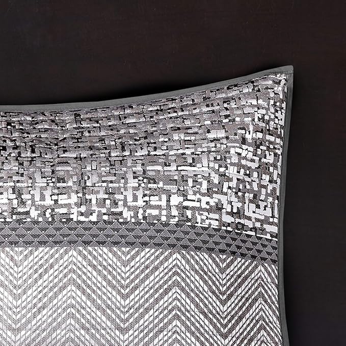 Madison Park King Quilt Set Lustrous Jacquard & Glitter Accent Coverlet Set - Image 7
