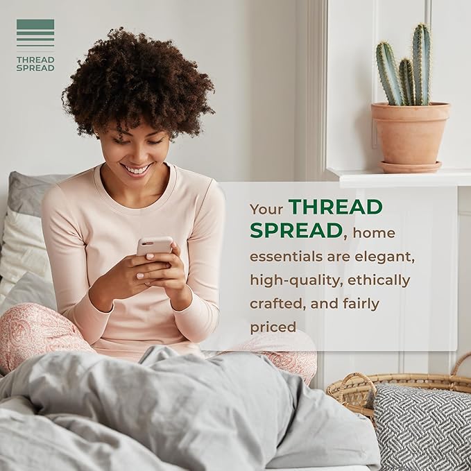 THREAD SPREAD 100% Organic Cotton Percale Flat Sheet King Size - Image 7