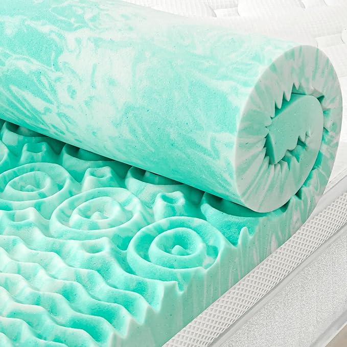 SINWEEK 2 Inch Mattress Topper 5-Zone Memory Foam Mattress Topper Pressure by SINWEEK