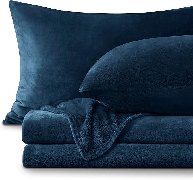 BEDELITE Flannel Sheets Queen Size Navy by BEDELITE