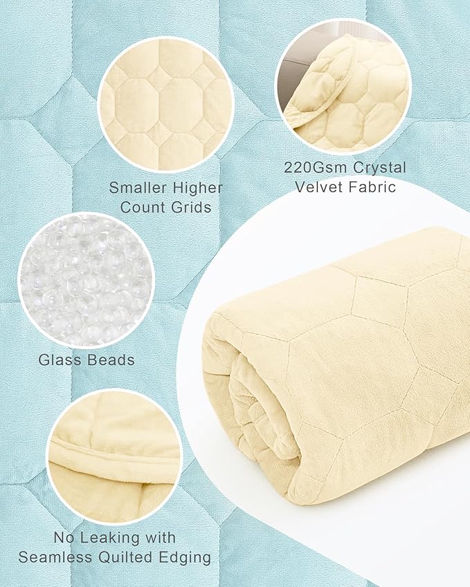 Cottonblue Weighted Lap Blanket 7lbs, Cozy Luxury Crystal Velvet Weighted - Image 4