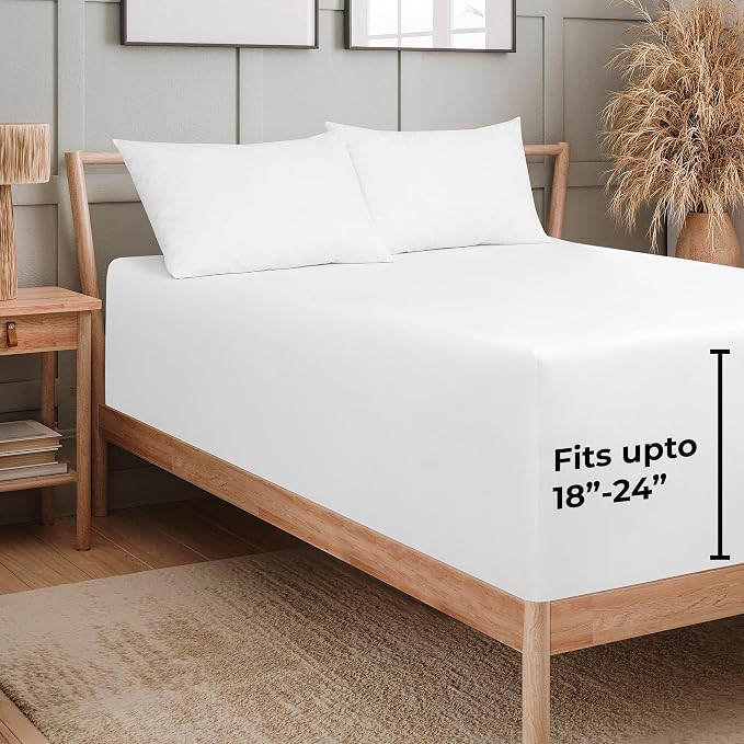 Royale Linens Extra Deep Pocket Full Fitted Sheet Only - Image 2