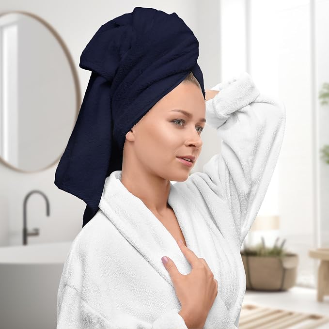 Avalon Towels Navy Blue Bath Towels Set of 4 pcs, 100% Cotton Towel Absorbent - Image 2