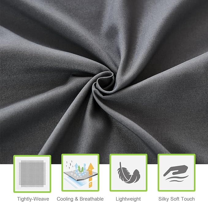 ILAVANDE Grey Twin Sheets Set, 3 Piece, Hotel Luxury 1800 Series Super Soft - Image 4