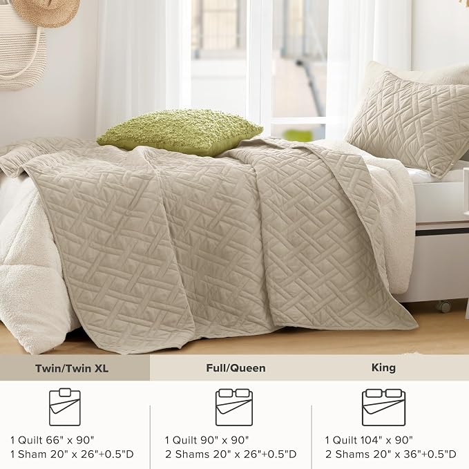 Comfort Spaces Twin Quilt Set Modern Reversible Diamond Coverlet Twin Bedding - Image 8