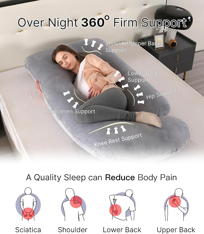 ALLOPERA Pregnancy Pillow, Full Body Maternity Pillow 57 inch, - Image 2