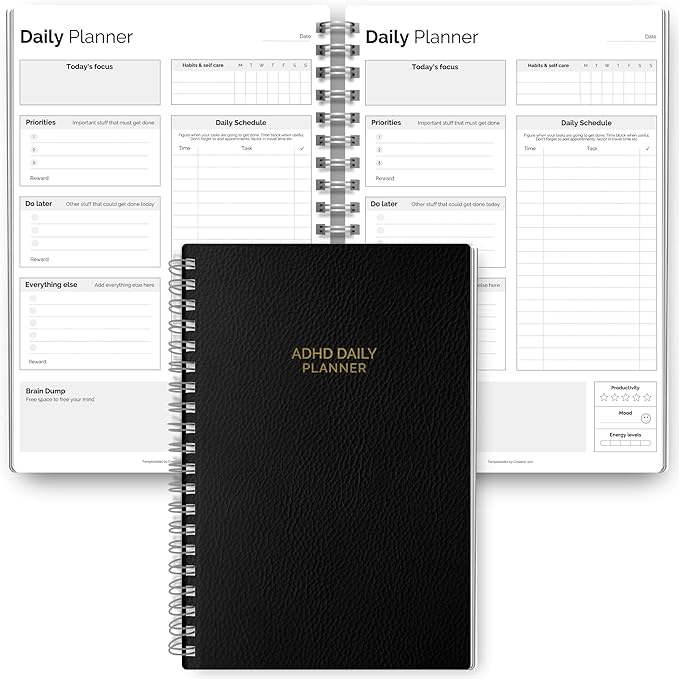 ADHD Daily Planner for Neurodivergent Adults by Templatables