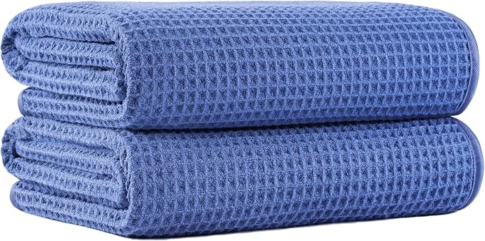 MICROFI New Microfiber Waffle Bath Towels, 2 Pieces, Fast Drying, Lint Free 430 by Unknown