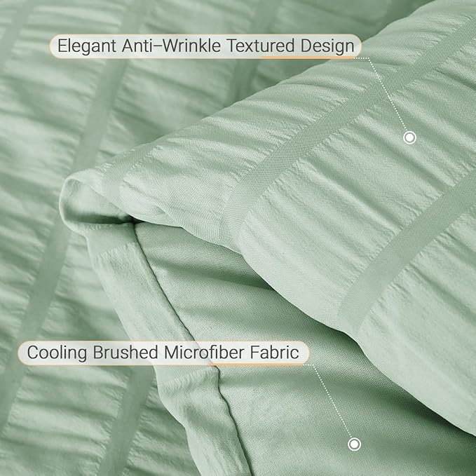 MUXHOMO 5 Pieces Twin XL Comforter Set, Seersucker Bed in a Bag Twin XL Size - Image 6