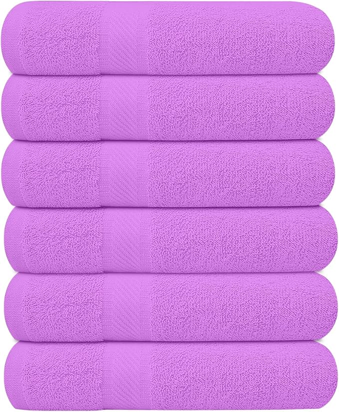 KAHAF COLLECTION 6 Pack Bath Towels Set 100% Ring Spun Cotton, Lightweight by KAHAF+COLLECTION