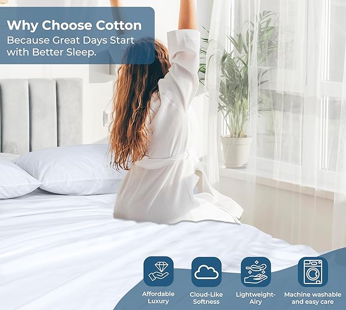 Royale Linens 100% Organic Cotton Queen Flat Sheet Only - Image 7