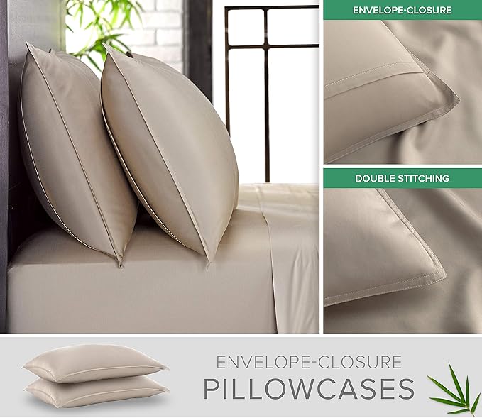 King Pillowcases by Pure Bamboo, Genuine 100% Organic Viscose Derived from - Image 2