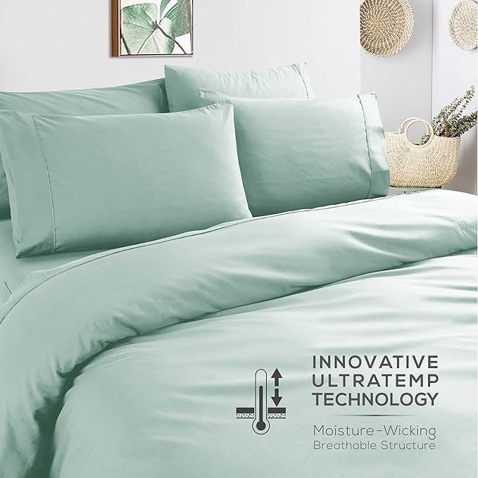 Mueller Ultratemp Bed Sheets Set, Super Soft 1800, 6 Piece California King - Image 6