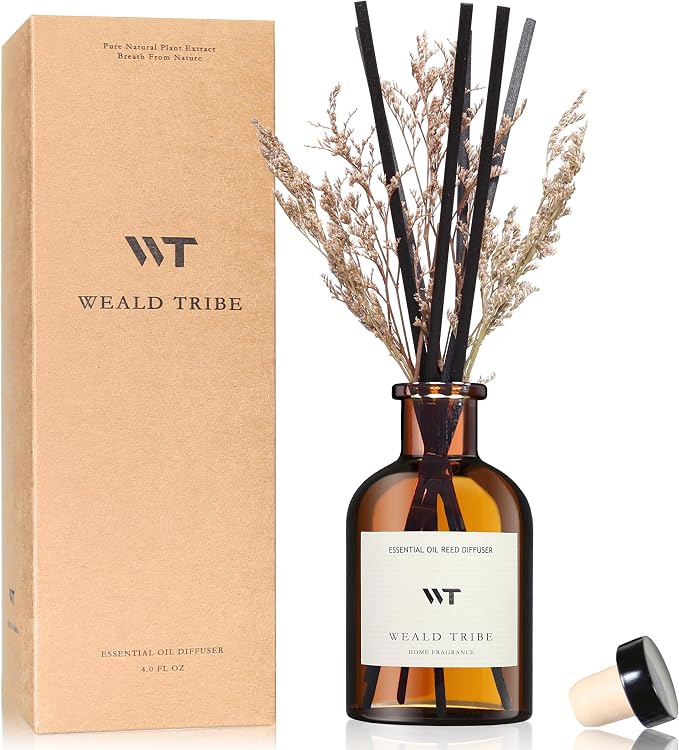 WEALD TRIBE Flower Reed Diffuser Set Vanilla Cinnamon Scent by WEALD+TRIBE