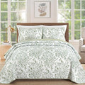 WONGS BEDDING Quilts Queen Size, Sage Green Quilt Bedding Set by WONGSBEDDING