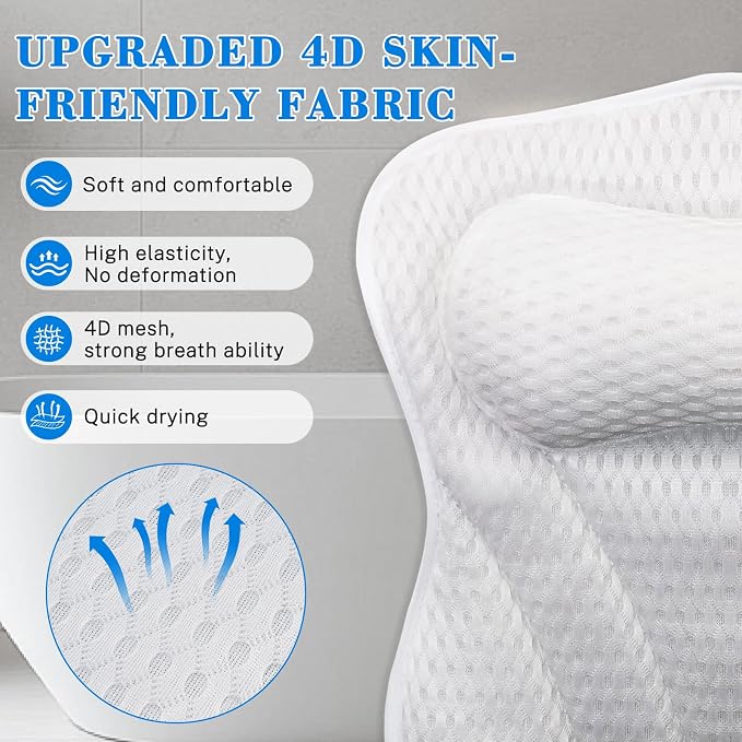Bath Pillow Bathtub Pillow, Extra Soft & Comfortable Bath Pillows - Image 3