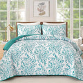 WONGS BEDDING Quilt Queen Size, Teal Quilt Bedding Set by WONGSBEDDING