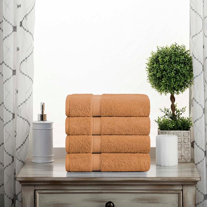 SUPERIOR Egyptian Cotton Pile Hand Towel Set of 4, Ultra Soft Luxury Towels - Image 2