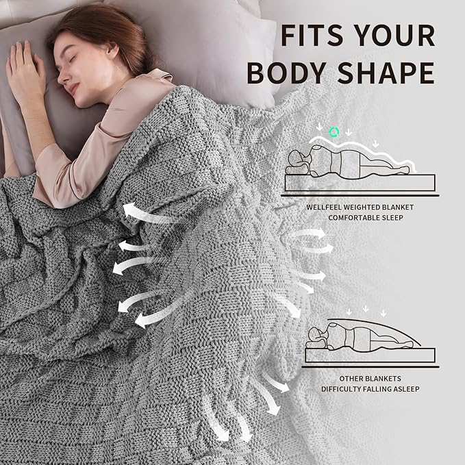 Knitted Weighted Blanket Kids, No Beads Heavy Blanket 36” x 48'' 5lbs, - Image 3