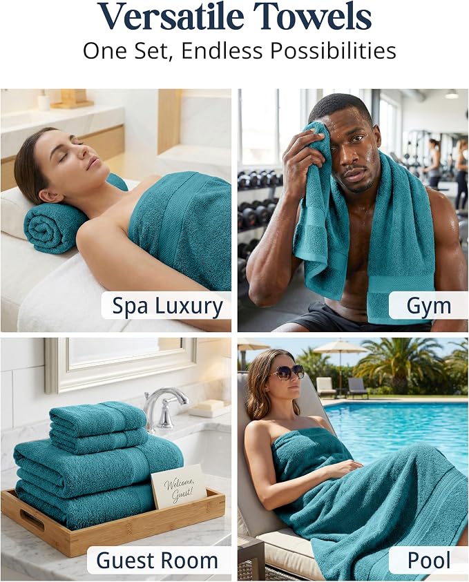 LANE LINEN Luxury Cotton Bath Towel Set of 6 - Image 7