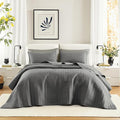 Comfort Spaces Charcoal Oversized King Quilt Set 120"x118" Bedspread Quilted by ComfortSpaces