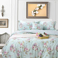 FADFAY Cotton Duvet Cover Set Full Size Blue Floral Bedding Set Super Soft by CottonWorldSweetDream