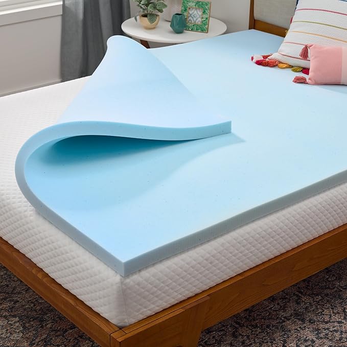 Linenspa Memory Foam Mattress Topper, Short Queen Size by Linenspa