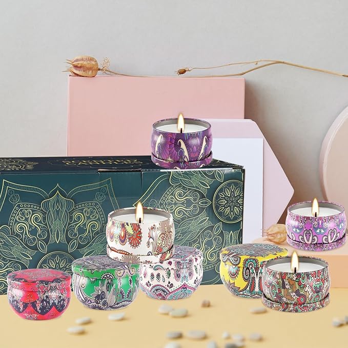 Scented Candles Gifts Set 24 Pack Soy Wax Travel Tin Advent Candles - Image 5