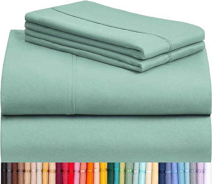 LuxClub 4 PC Full Sheet Set, Deep Pockets Wrinkle Free Cooling Bed Sheets Hotel by LuxClub