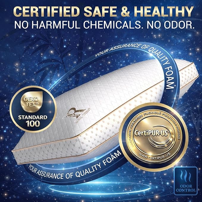 Royal Therapy King Memory Foam Pillow, Adjustable Shredded Odor-Free Pillow - Image 5