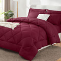 CozyLux King Size Comforter Set Burgundy by CozyLux