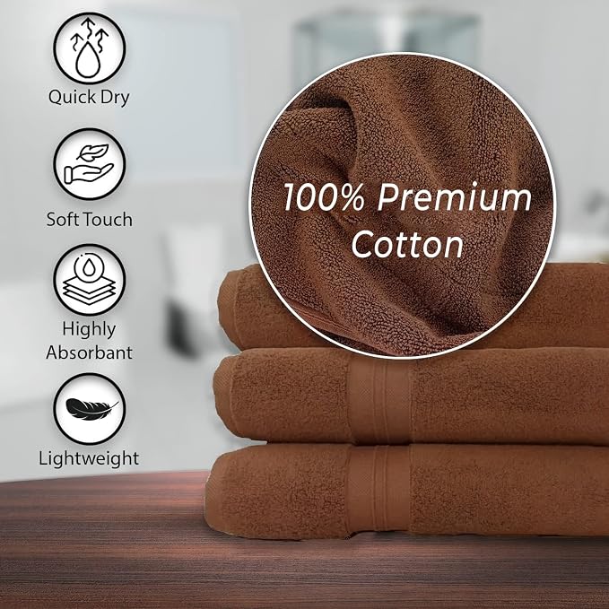 KAHAF COLLECTION 100% Cotton Bath Towels, 24x48 Pack of 6 Towels, Quick Dry - Image 5