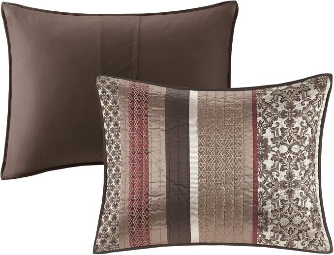 Madison Park Quilt Set Luxurious Jacquard Stripes Design - Image 12
