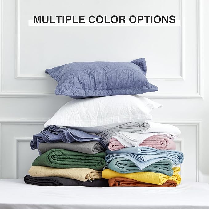 Love's cabin California King Size Quilt Bedding Set White Bedspreads - Image 7