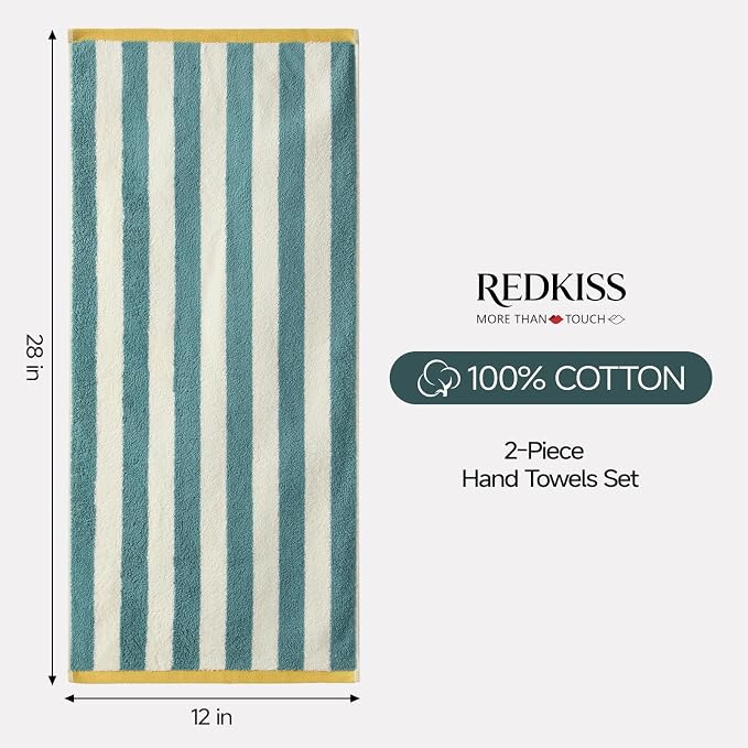 REDKISS 2-Pack Striped Hand Towels - Image 5
